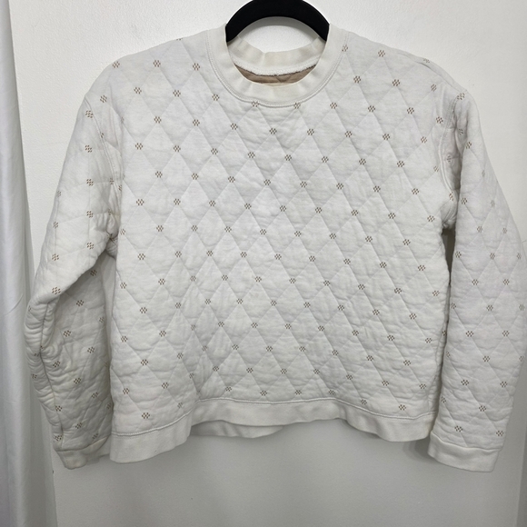 Madewell Sweaters - Madewell Ivory Diamond-Pattern Crew Neck Sweater